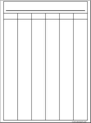 free printable blank 6 column chart template