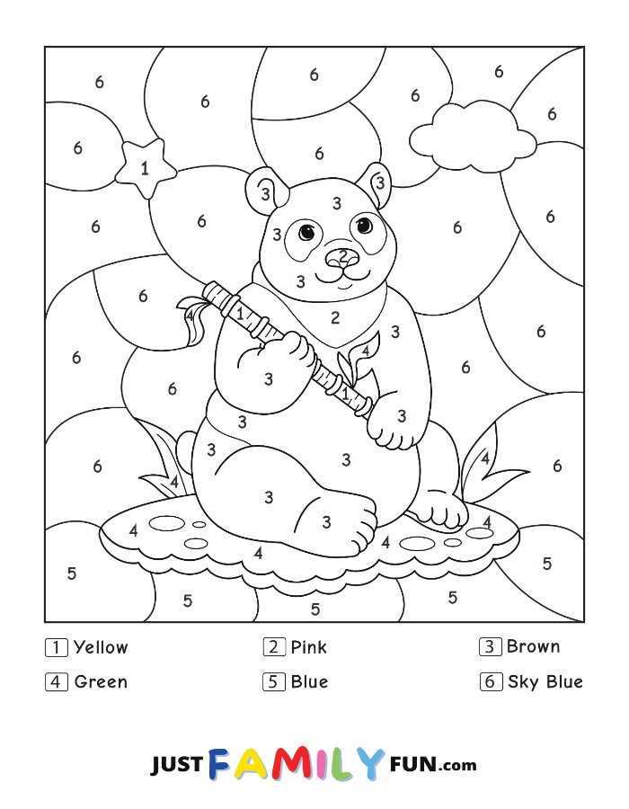 color by numbers printable worksheets