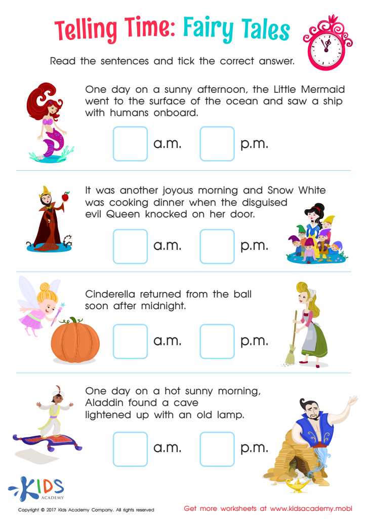 telling the time printable worksheets