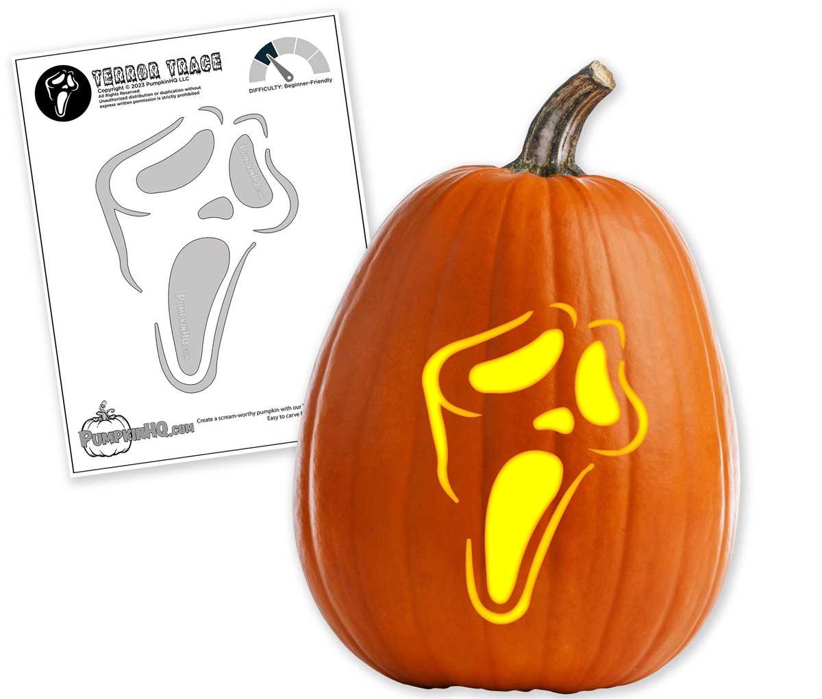 ghostface pumpkin stencil printable