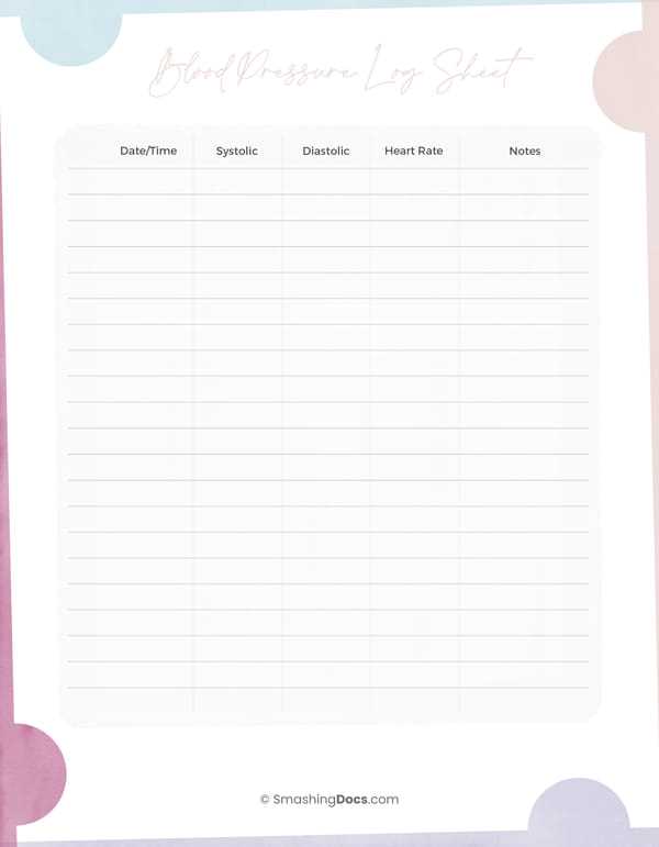printable bp log printable bp log