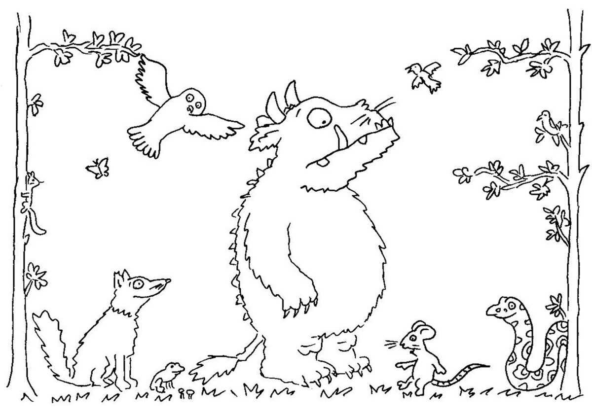 printable free printable printable gruffalo colouring pages