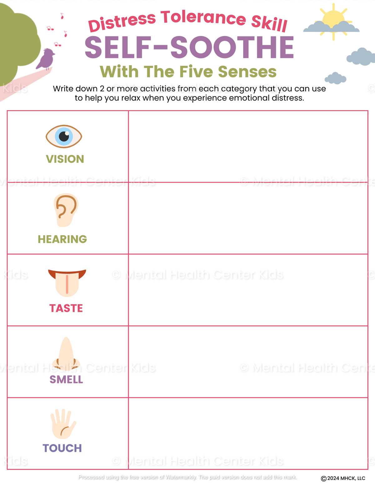 5 senses printable 5 senses printable