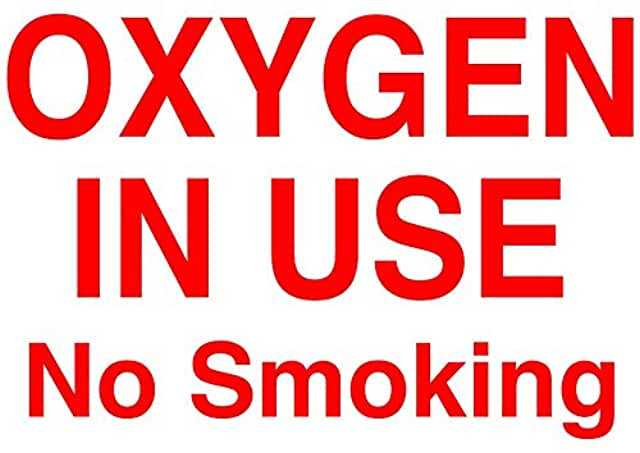 oxygen in use sign printable