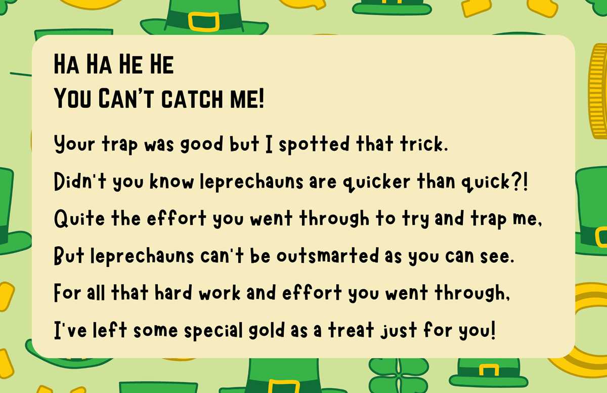 leprechaun note printable leprechaun note printable