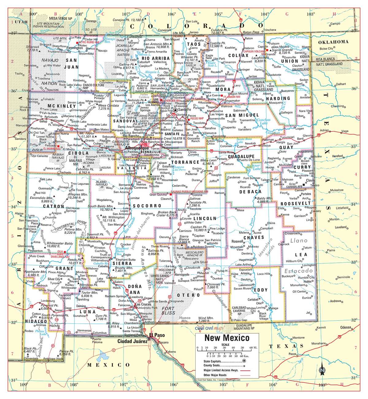 printable new mexico map