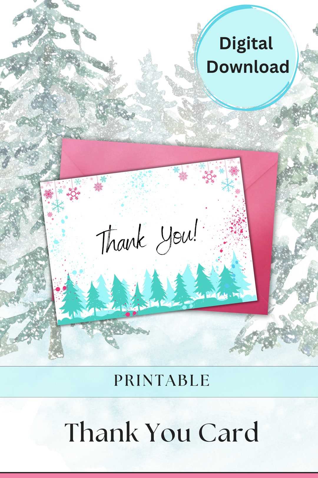 winter thank you note printable