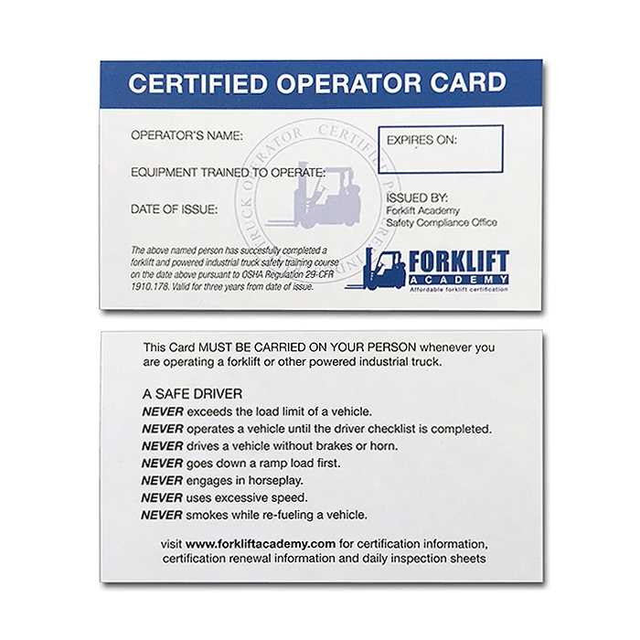 printable forklift certification